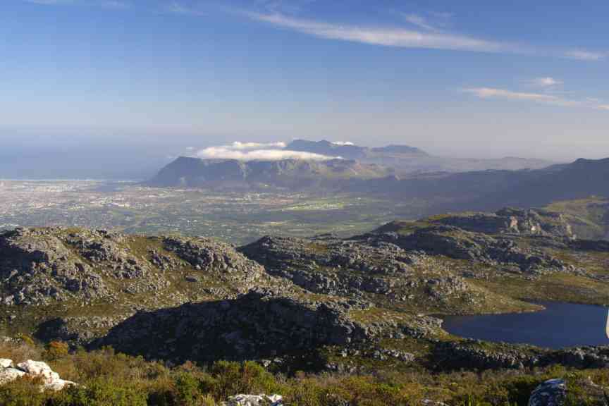 Looking South to Constantia from Table Mountain